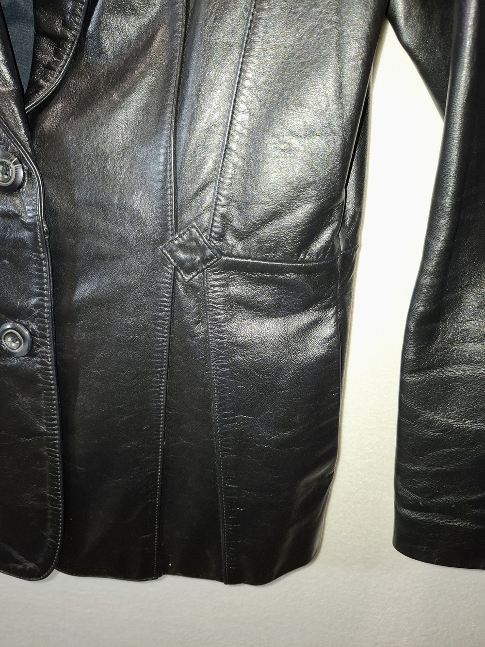Vintage 80's Wilson Black Leather Tailored Jacket - Picture 9 of 14